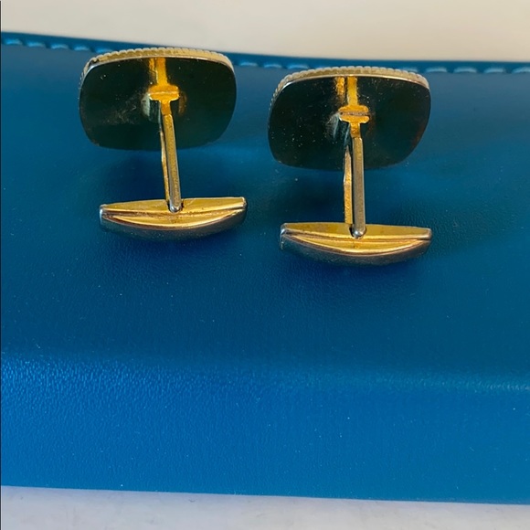 Vintage Gold Tone Faux Pearl Cuff Links - Picture 3 of 5